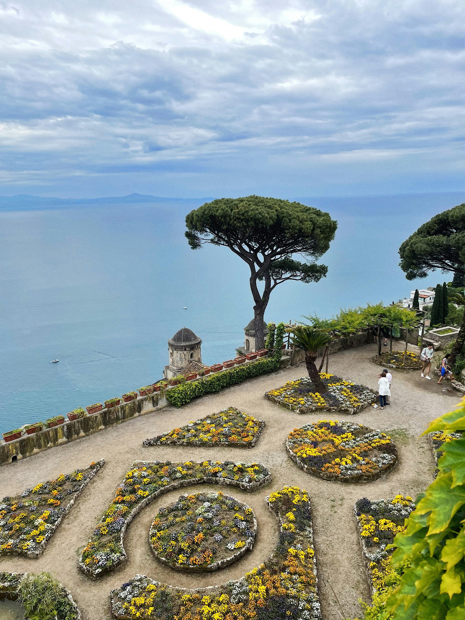 aerial view of a garden in ravello italy