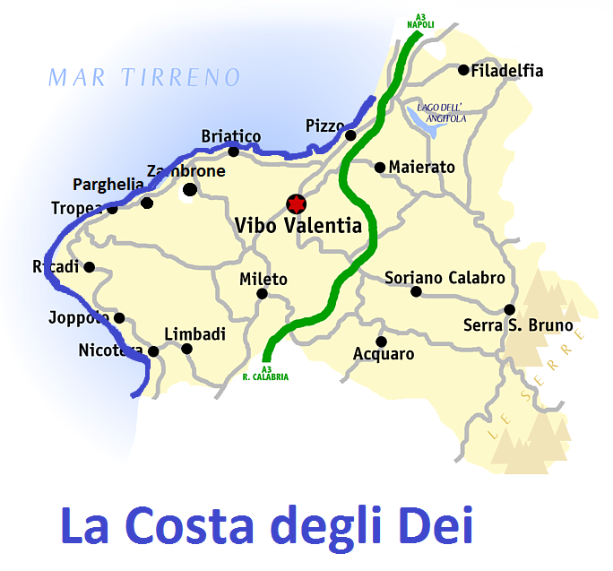 Map of La Costa degli Dei